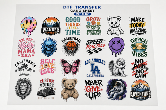 22 Inch Custom DTF Gang Sheet Builder – Auto Layout Tool